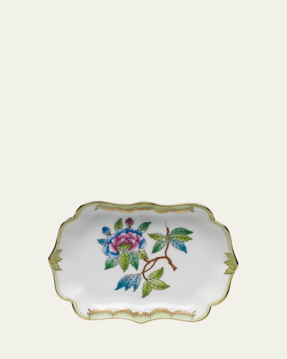 Queen Victoria Green Mini Scalloped Tray